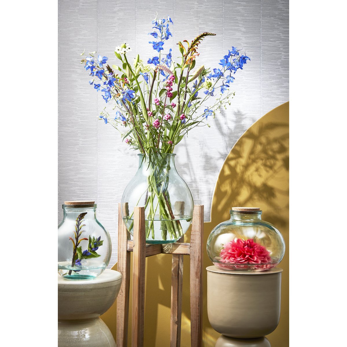 Vase Olly - H23 x Ø29 cm - Verre recyclé - Transparent