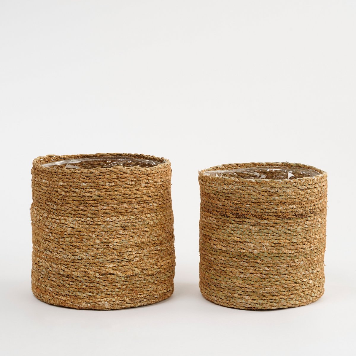 Panier à Plantes Atlantic - Lot de 2 - H20 x Ø20 cm - Jonc de Mer - Marron clair