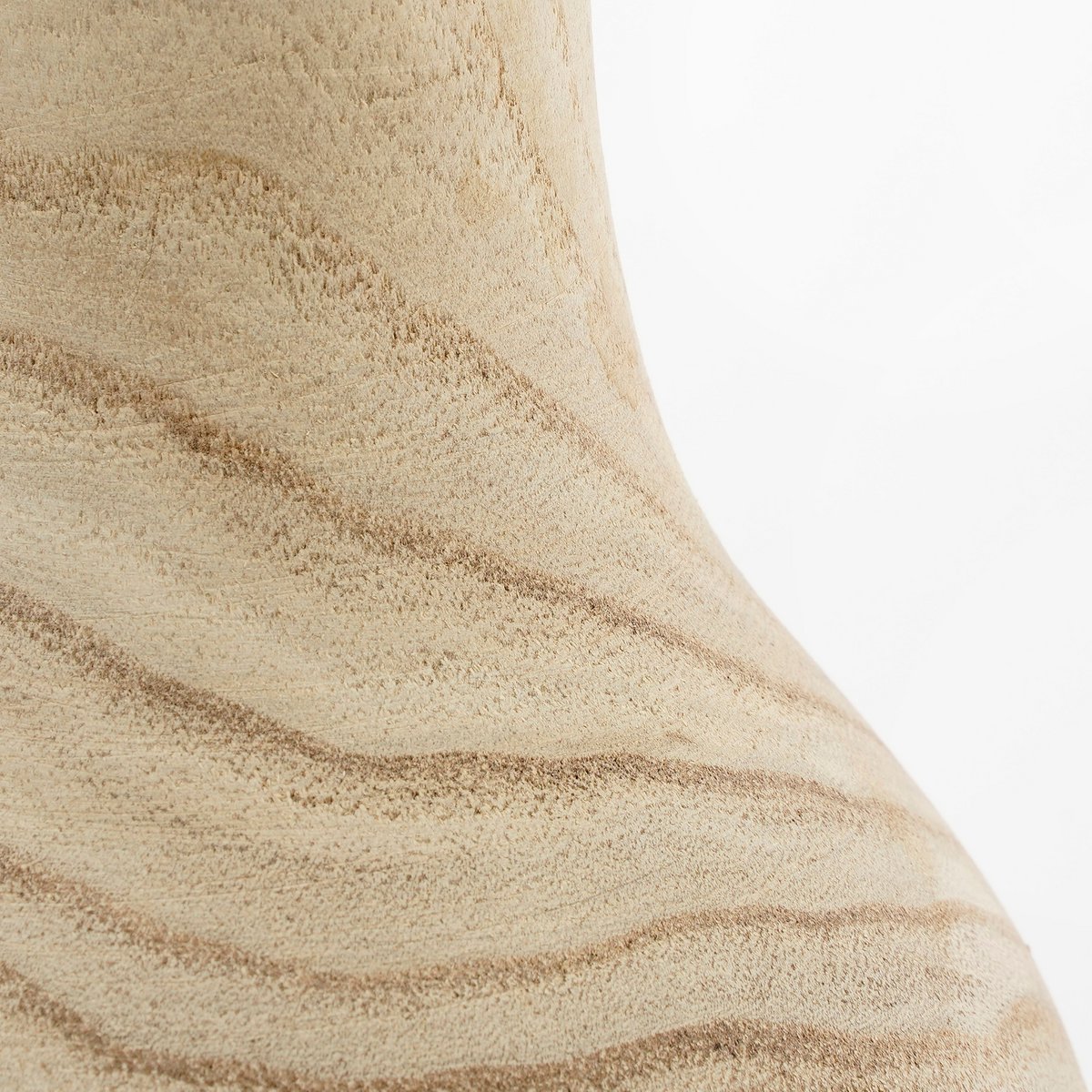 Vase Pia / H28 x Ø16 cm - Bois de Paulownia - Marron clair