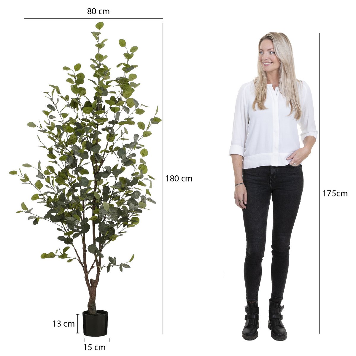 Plante artificielle Eucalyptus en Pot - H180 x Ø80 cm - Vert