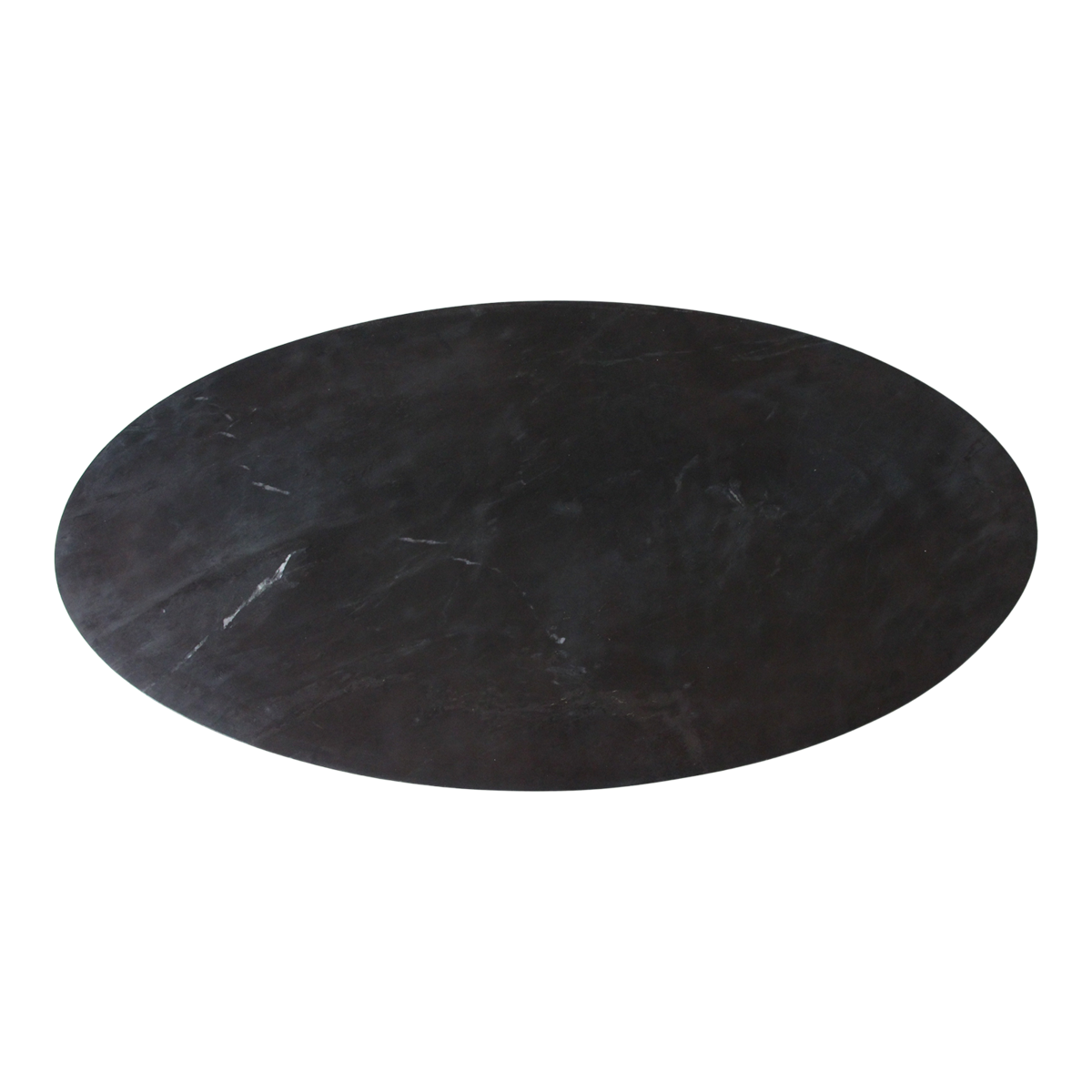 Table basse ovale en marbre - noir - 120x60x38 cm