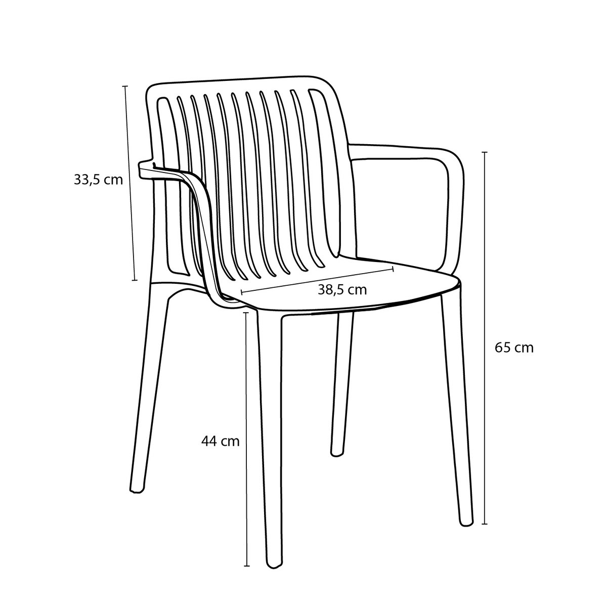 Chaise de jardin Paloma - Polypropylène - Gris