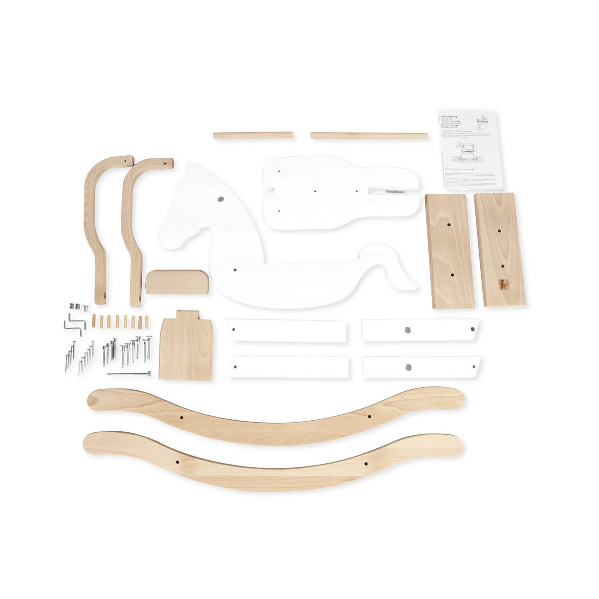 Cheval à bascule 'Pinolino' avec anneau, blanc/naturel