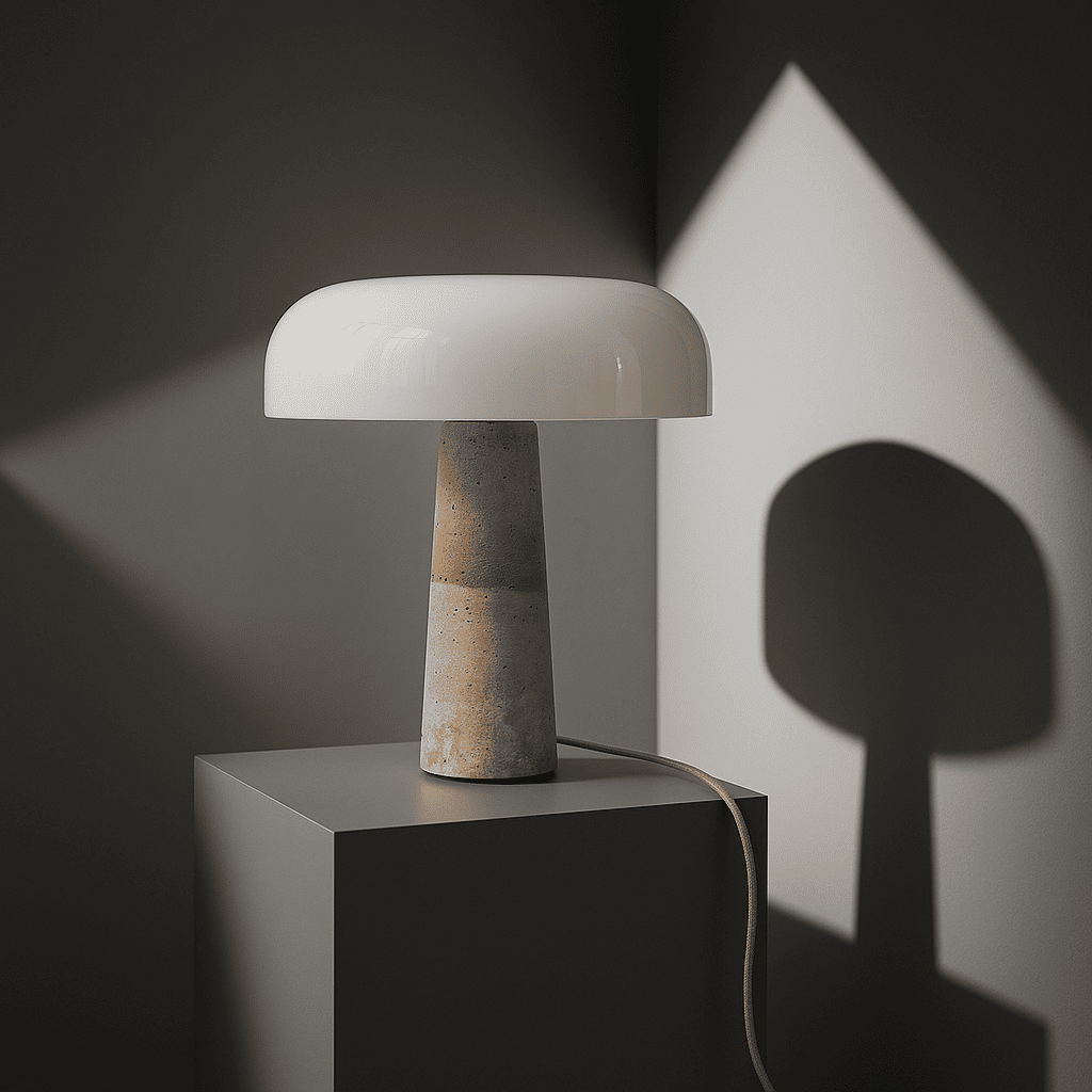 Lampe en travertin Emily – Design élégant fait à la main avec abat-jour en verre
