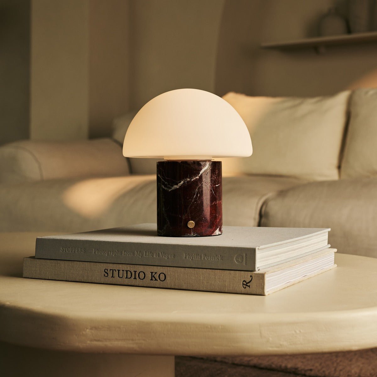 Maris Red / Rosso Levanto – Lampe de table en Marbre