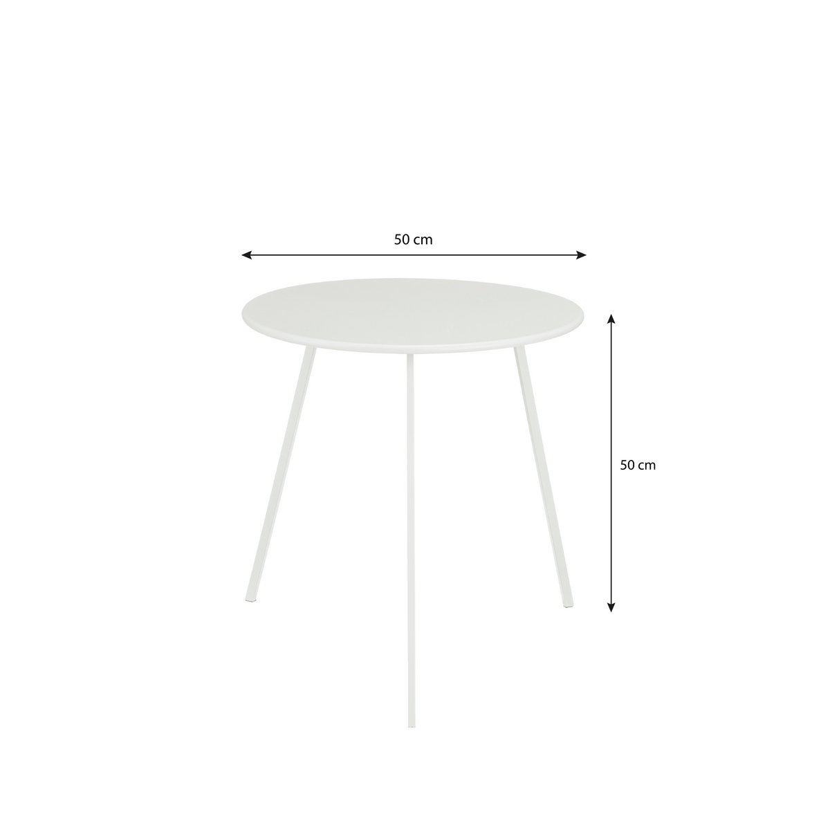 Table d'appoint Seatle à l'extérieur - H50 x Ø50 cm - Métal - blanc