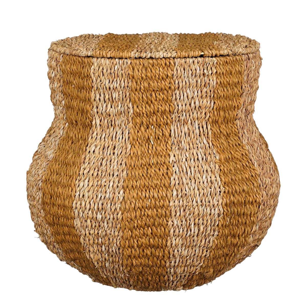 Panier de Rangement avec Couvercle Tacoma - H47 x Ø50 cm - Jute - Jaune