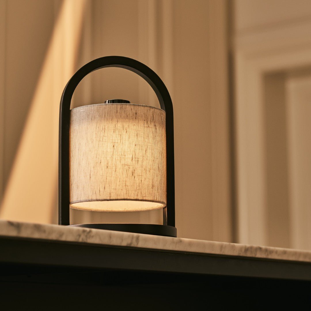 River Black et Gris Lampe rechargeable en bois - Lumière dimmable et sans fil