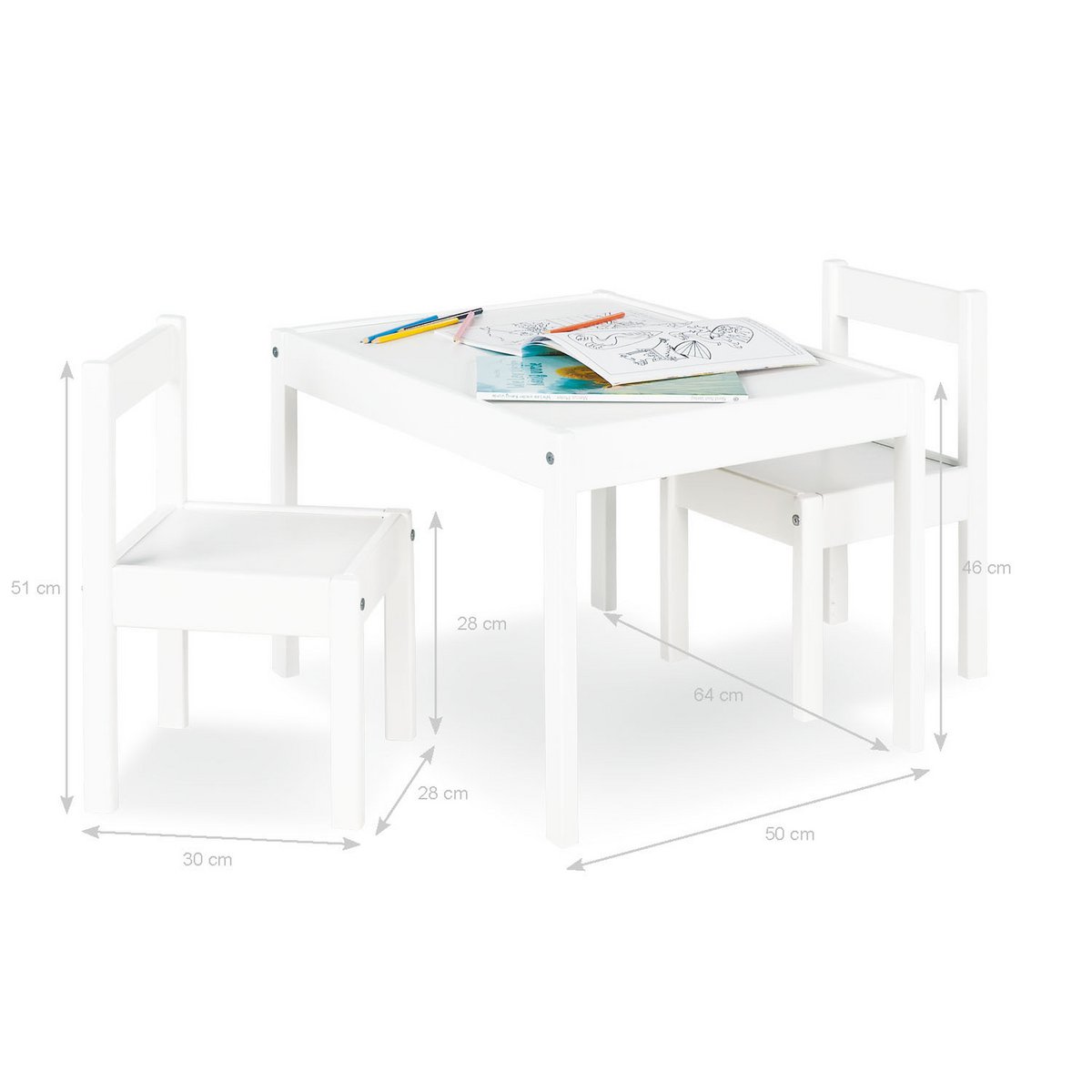 Ensemble table et chaises pour enfants 'Sina', 3 parties