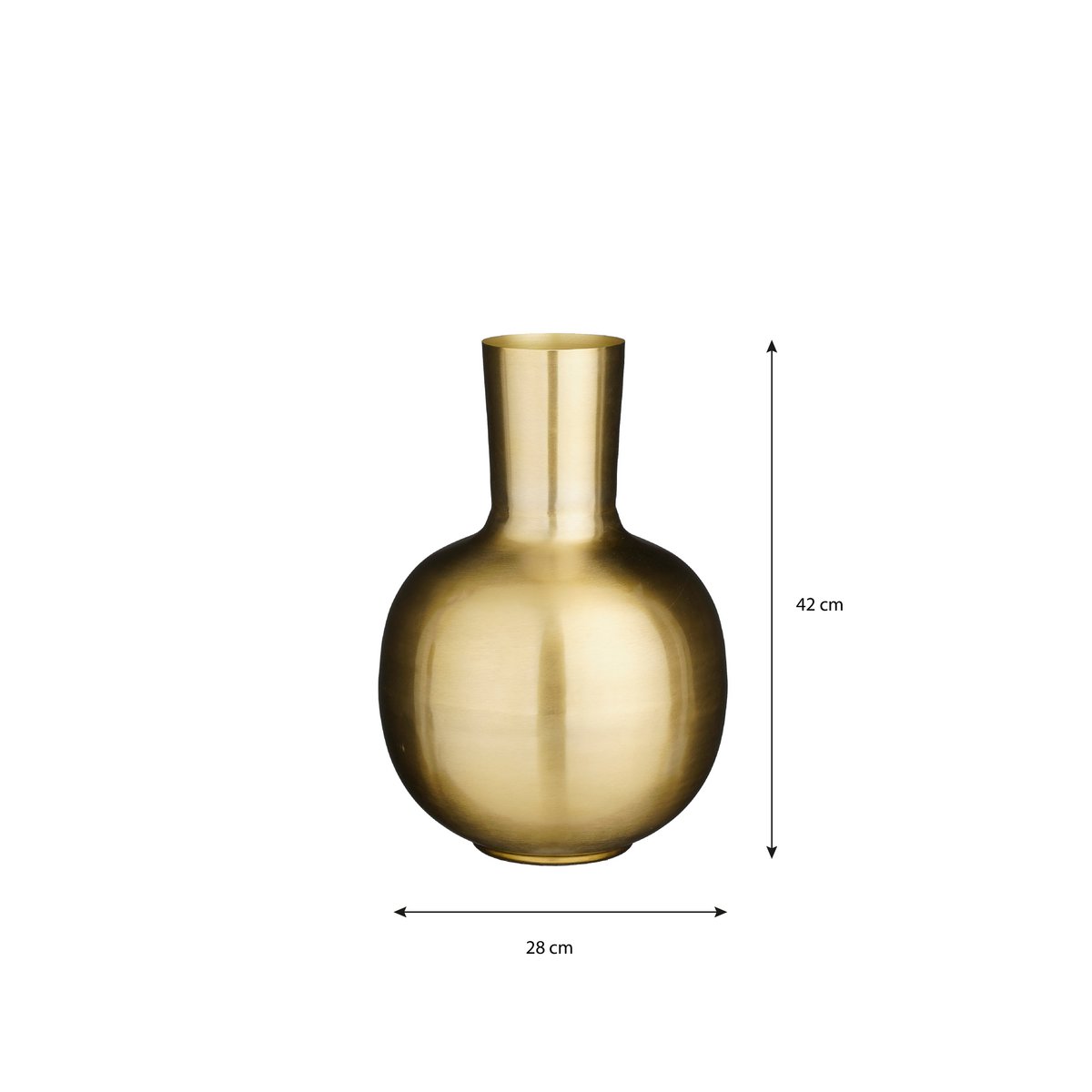 Vase Dara - H42 x Ø28 cm - Métal - Doré