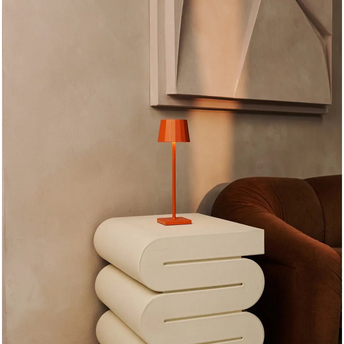 Wouter Orange Blossom Rechargeable Table Lampe - Charge sans fil, Dimmable, durée de vie de la batterie de 120 heures