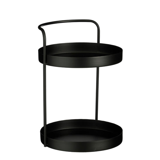 Stanli Etagère 2 -yer - H35 x Ø25 cm - Metal - noir