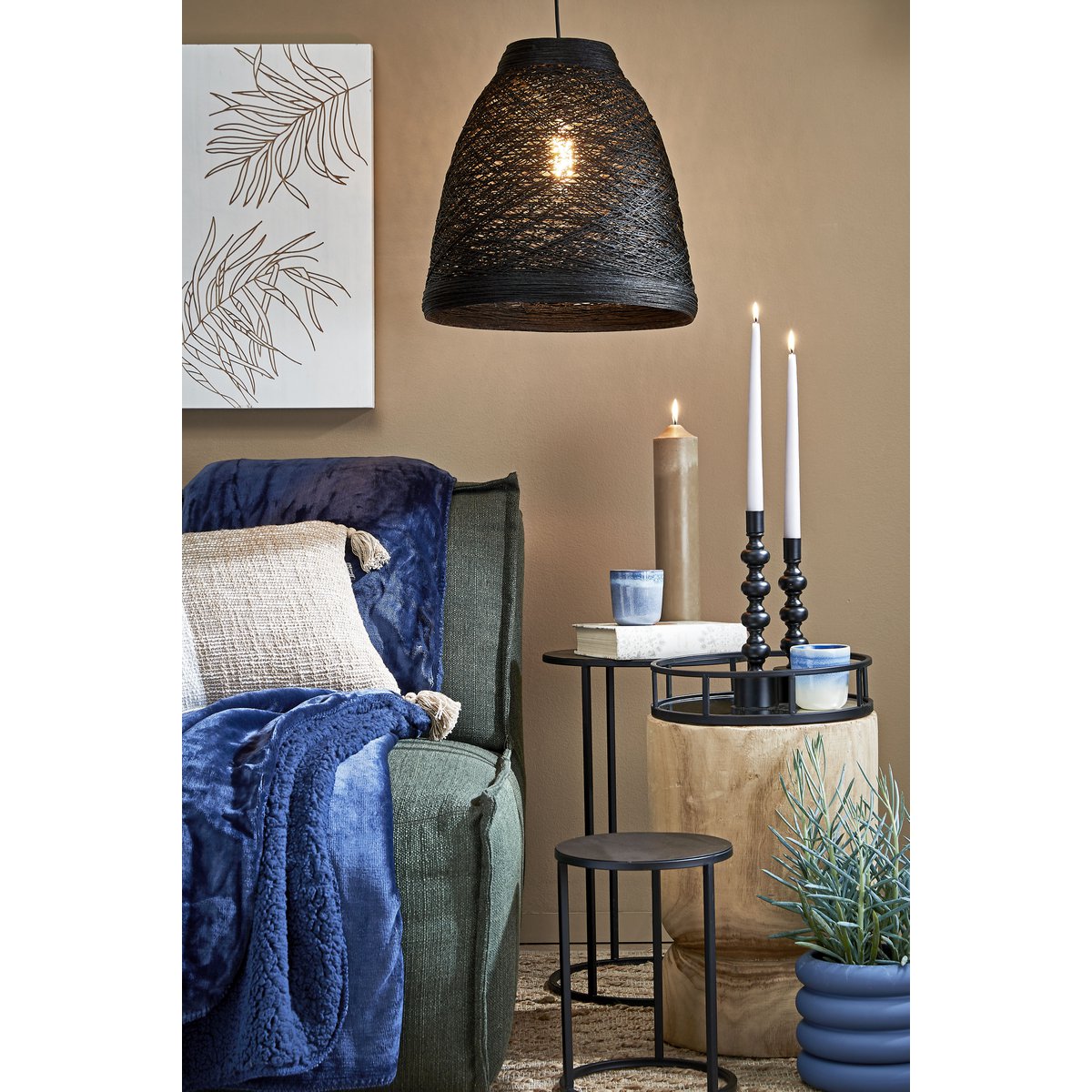 Table d'appoint Quinty / Lot de 3 - H50 x Ø32 cm - Métal - Noir