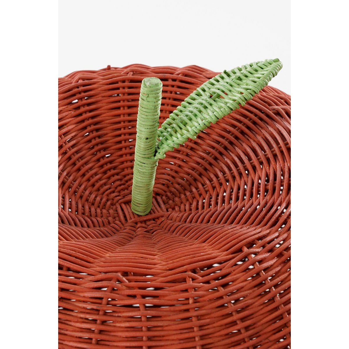 Panier de Rangement avec Couvercle - Lot de 2 - H48 x Ø30 cm - Rotin - Rouge