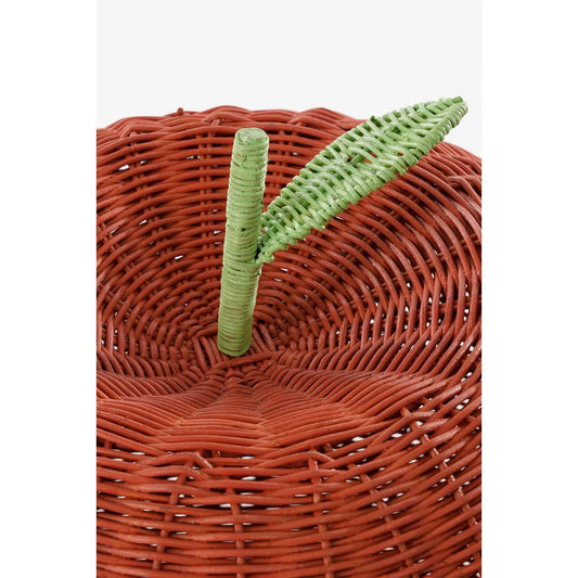 Panier de Rangement avec Couvercle - Lot de 2 - H48 x Ø30 cm - Rotin - Rouge