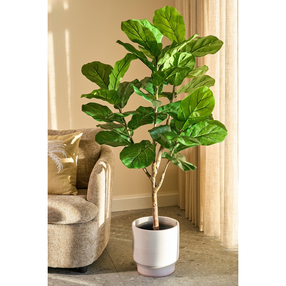 Ficus lyrata Plant artificiel en pot - vert
