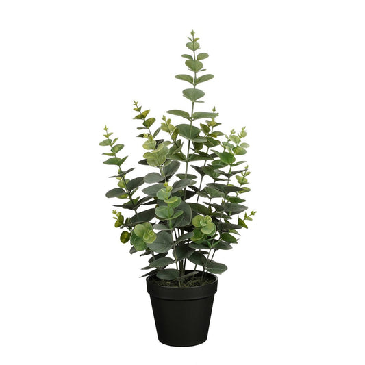 Plante d'Eucalyptus Artificielle en Pot de Fleur - H53 x Ø23 cm - Vert