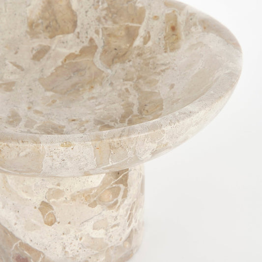 Bol Finnos sur Pied - H11 x Ø25 cm - Marbre - Beige