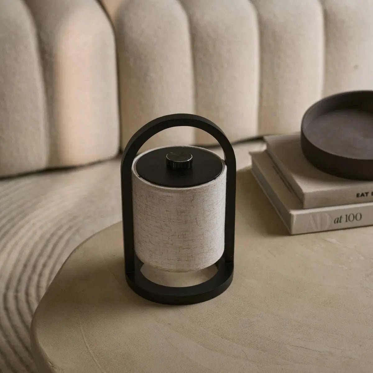 Lampe en bois sans fil River Black – rechargeable et variable