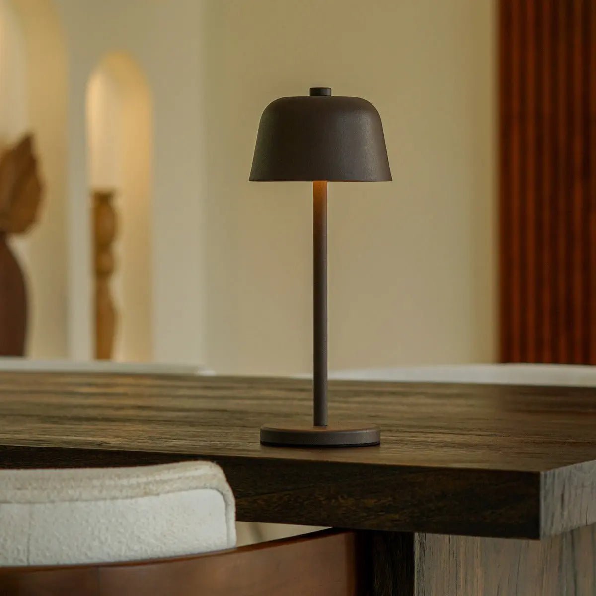 Lampe de table rechargeable Anton Moka Marron | Éclairage élégant et sans fil