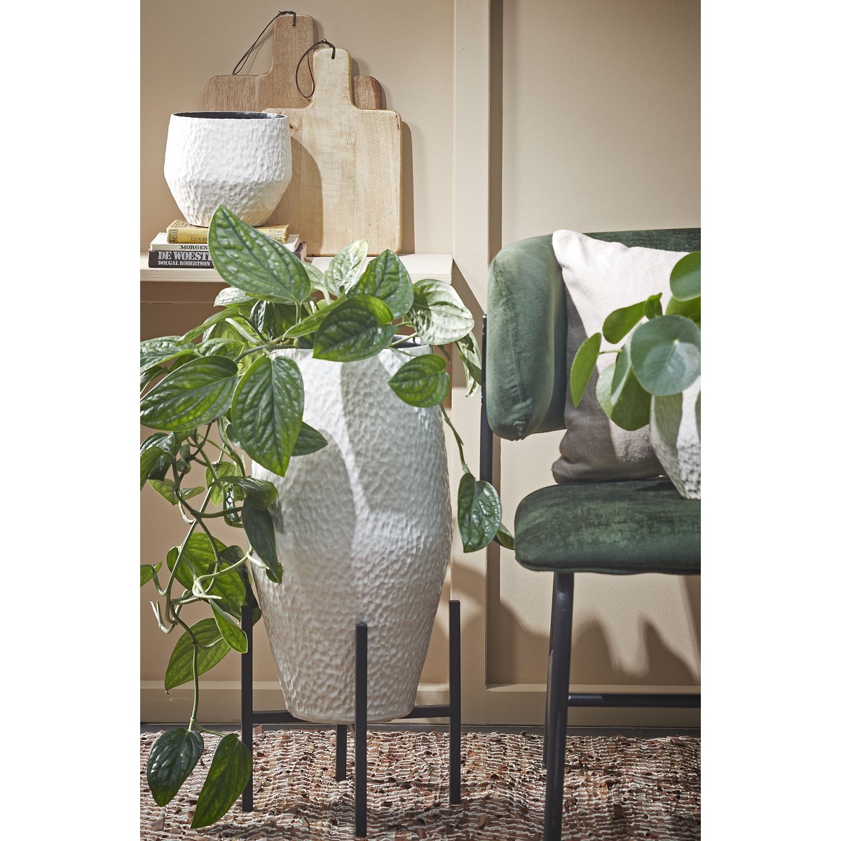 Support pour Plantes Ascot - L24 x L24 x H25 cm - Métal - Noir