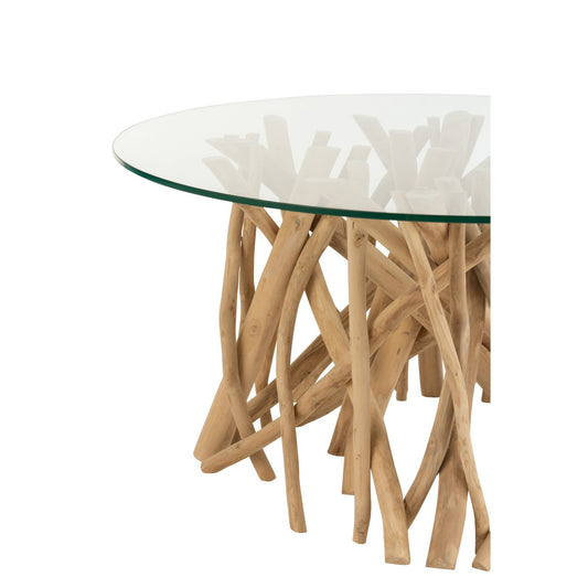 Table Branches en bois de teck Naturel / Verre