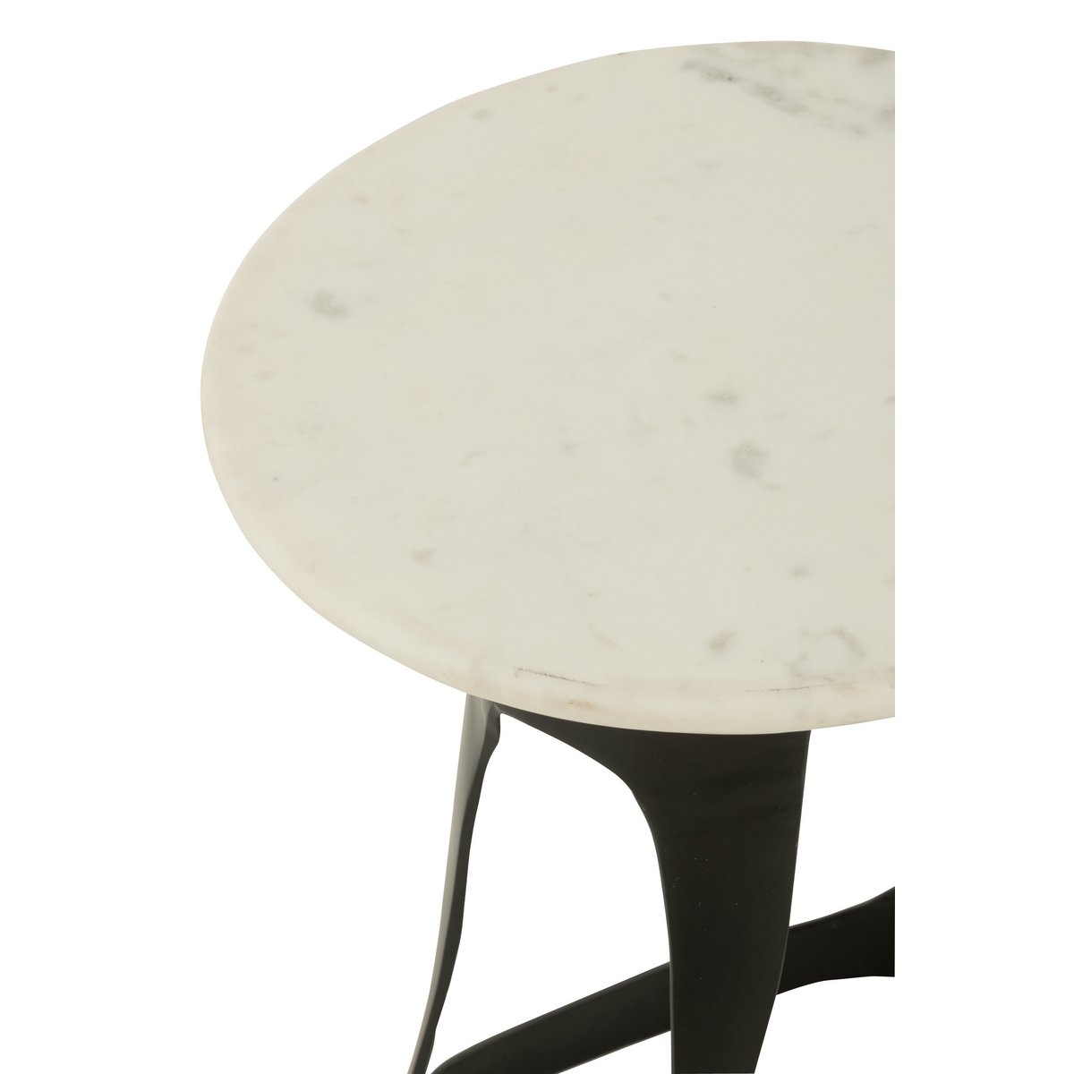 Table d'appoint - aluminium/pierre - noir/blanc - L