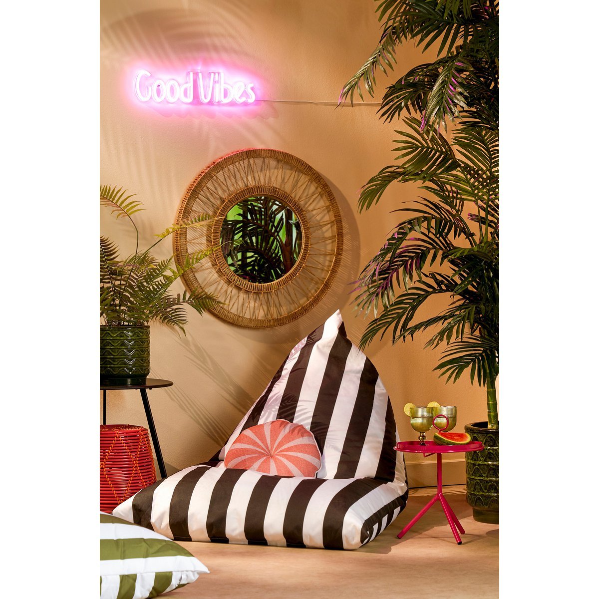 Miroir mural Ludy / H5 x Ø70 cm - Jute - Marron clair