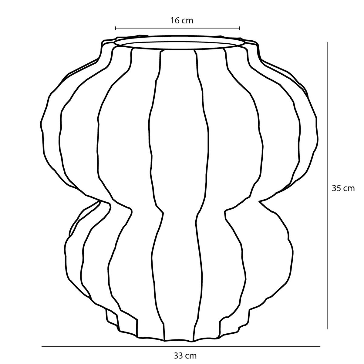 Vase Altea - H35 x Ø33 cm - Céramique - Bronze