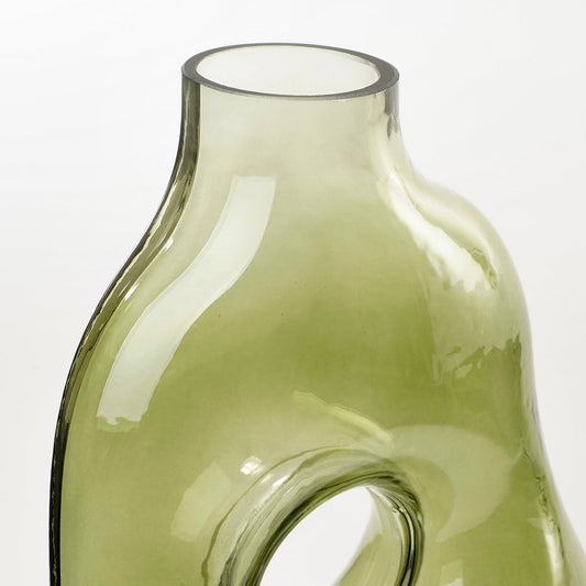 Vase Jay - L19 x L11 x H25 cm - Verre - Vert clair