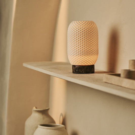 Aurora Marble – Lampe de table - Marbre et Porcelaine - imprimée 3D