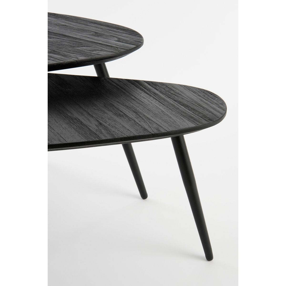 Table d'Appoint Jailey - Lot de 2 - L84 x L39 x H39 cm - Bois Recyclé - Noir
