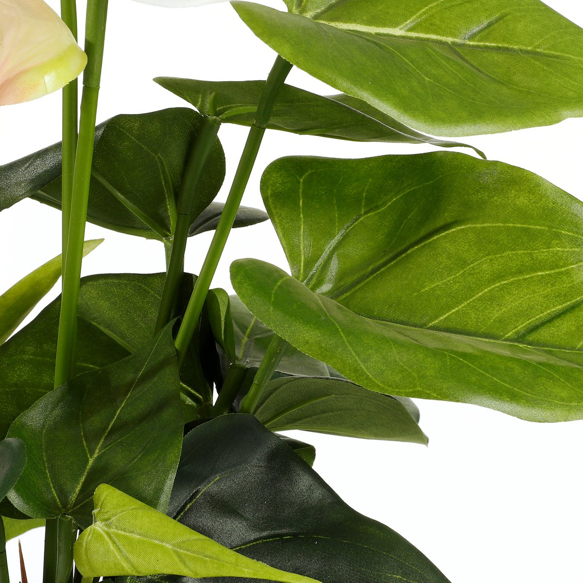Plante Artificielle Anthurium en Pot de Fleur Stan - H40 x Ø30 cm - Rose Clair