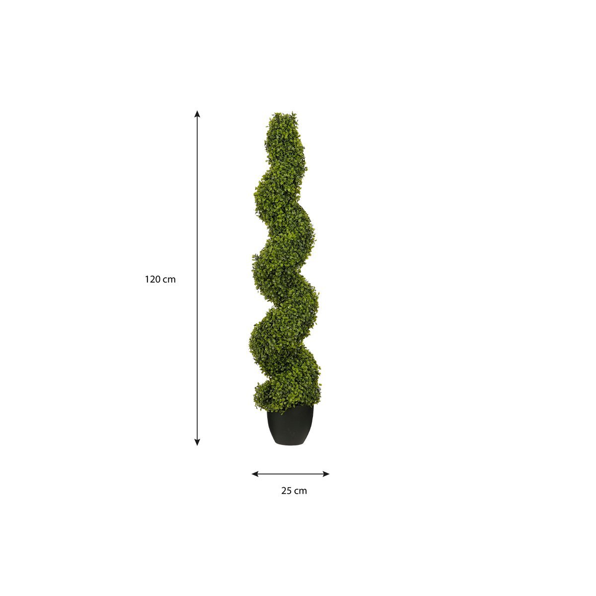 Buxe arbre artificiel en spirale - H120 x Ø25 cm - vert