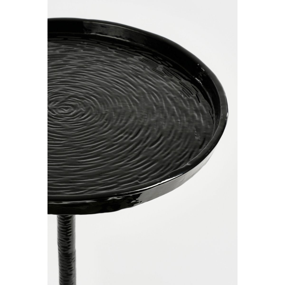 Table d'Appoint Colin - H58 x Ø34 cm - Aluminium Recyclé - 100% FSC - Noir