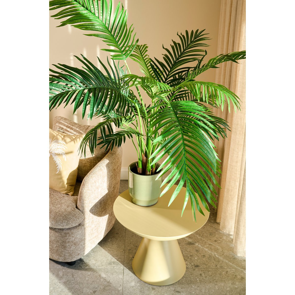 Areca Palm Plant artificiel dans le pot - H134 x Ø50 cm - vert