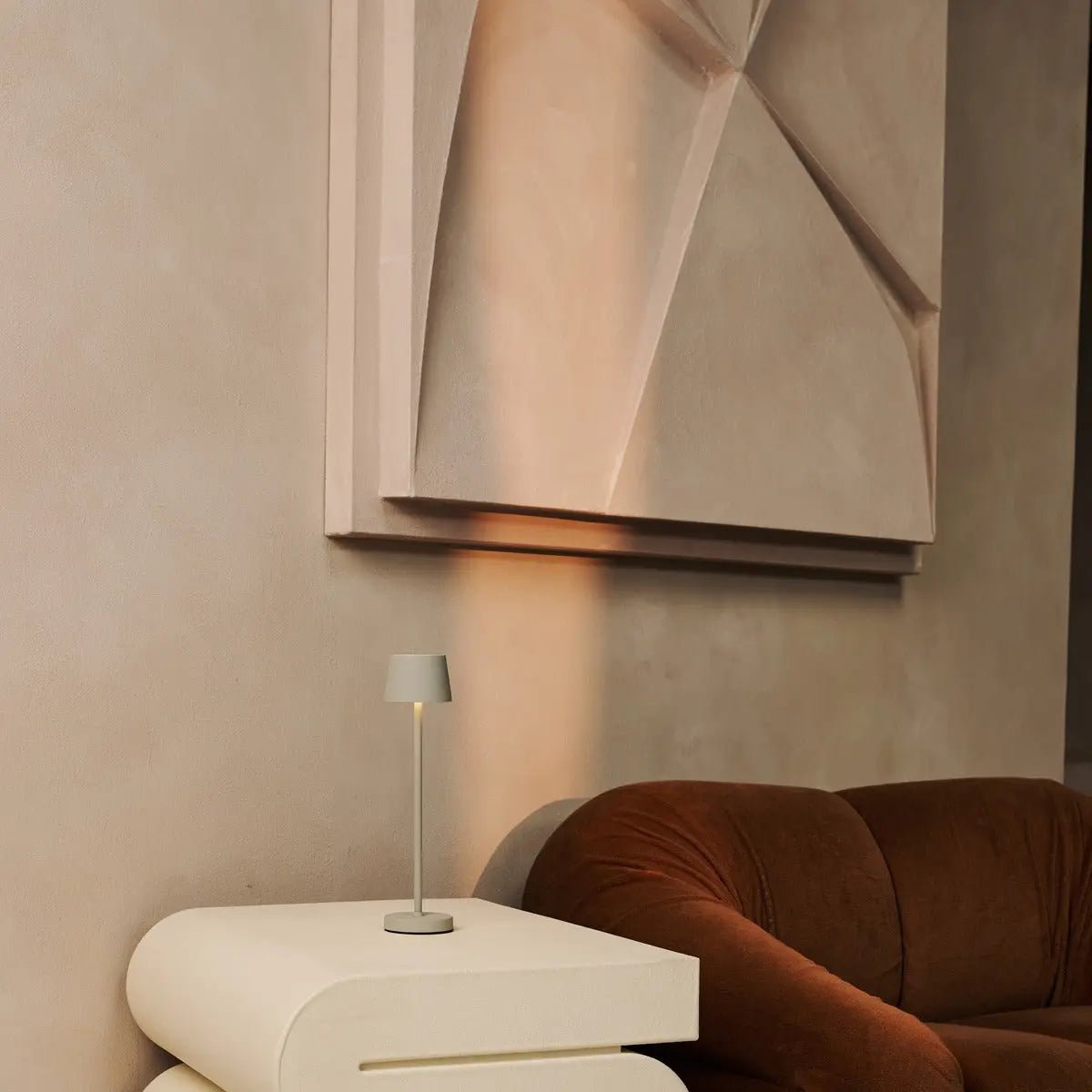 Combi set professionnel - 4 X Vondel Mini Shadow Grey Grey Rechargeable Table Lampes et 1 X Amstel Wireless Station Wireles