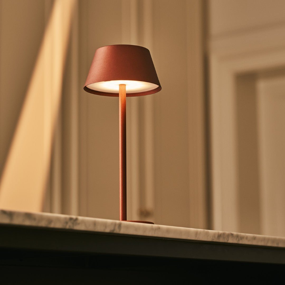 Milou Bronze - lampe de table sans câble l moderne, design et 3 modes lumineux