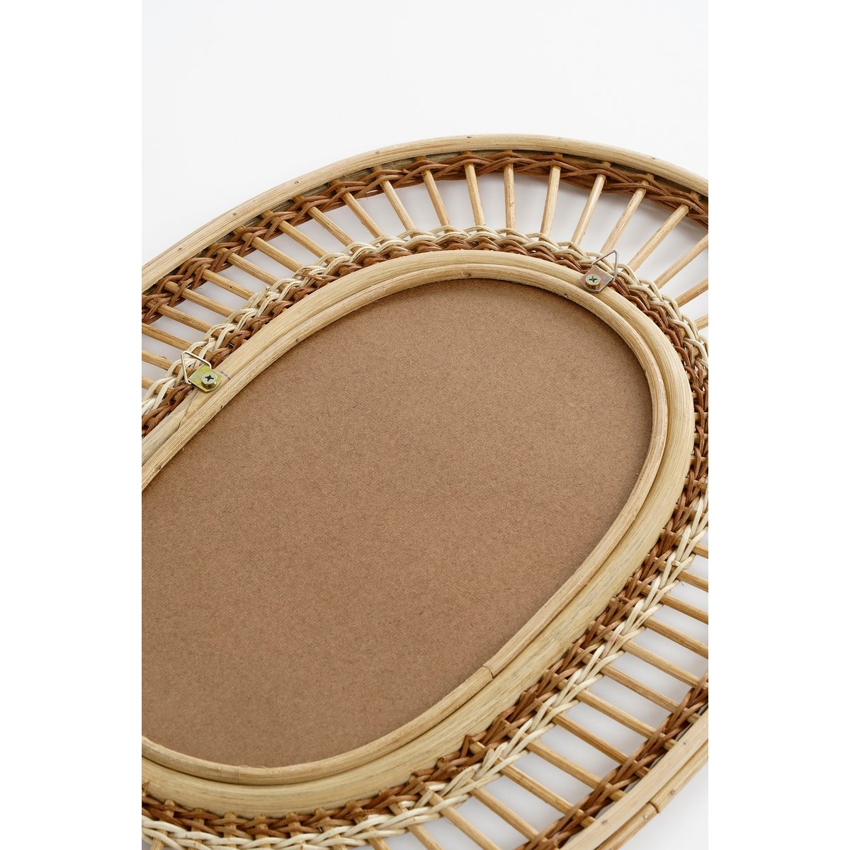 Miroir mural ovale - L59 x B40 x H3 cm - Roard - marron clair