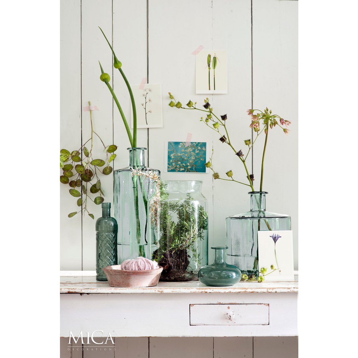 Vase Bouteille Guan - H26 x Ø21 cm - Verre recyclé - Transparent