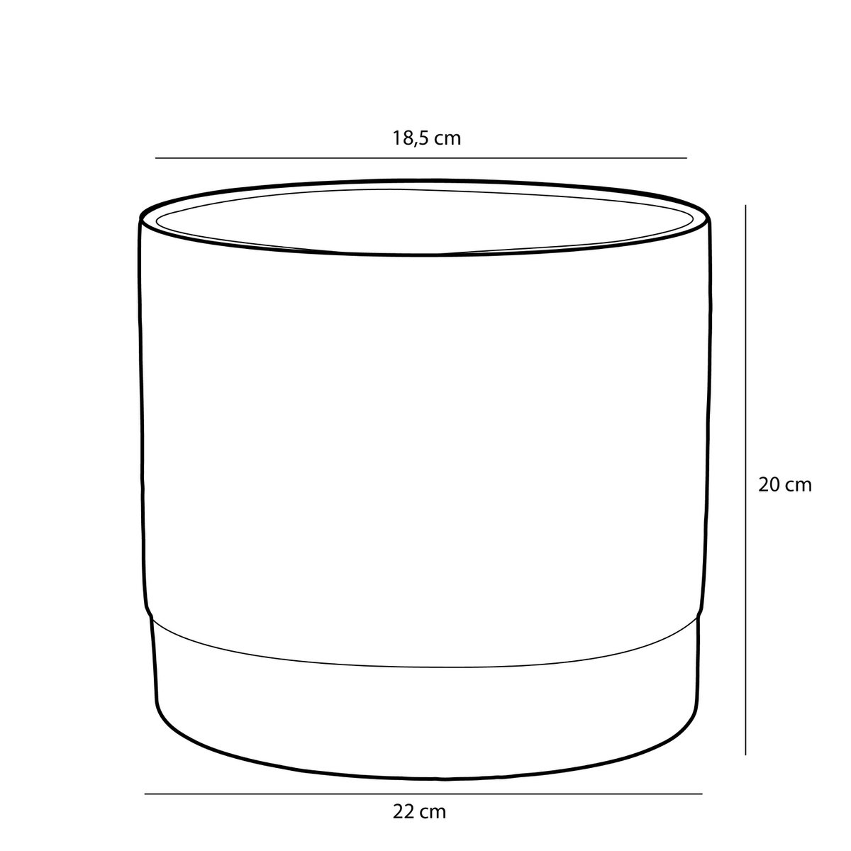 Pot de fleurs Olof - H20 x Ø22 cm - Terre cuite - Vert foncé