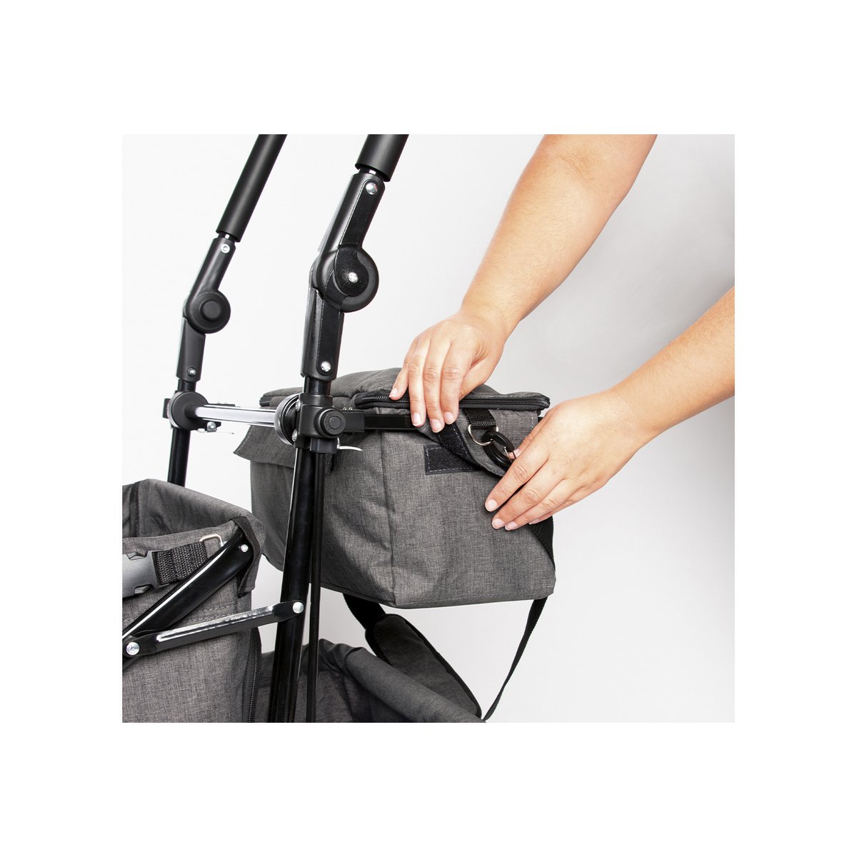 Charrette à bras pliante 'AddPlus' avec frein, tons de gris mélangés