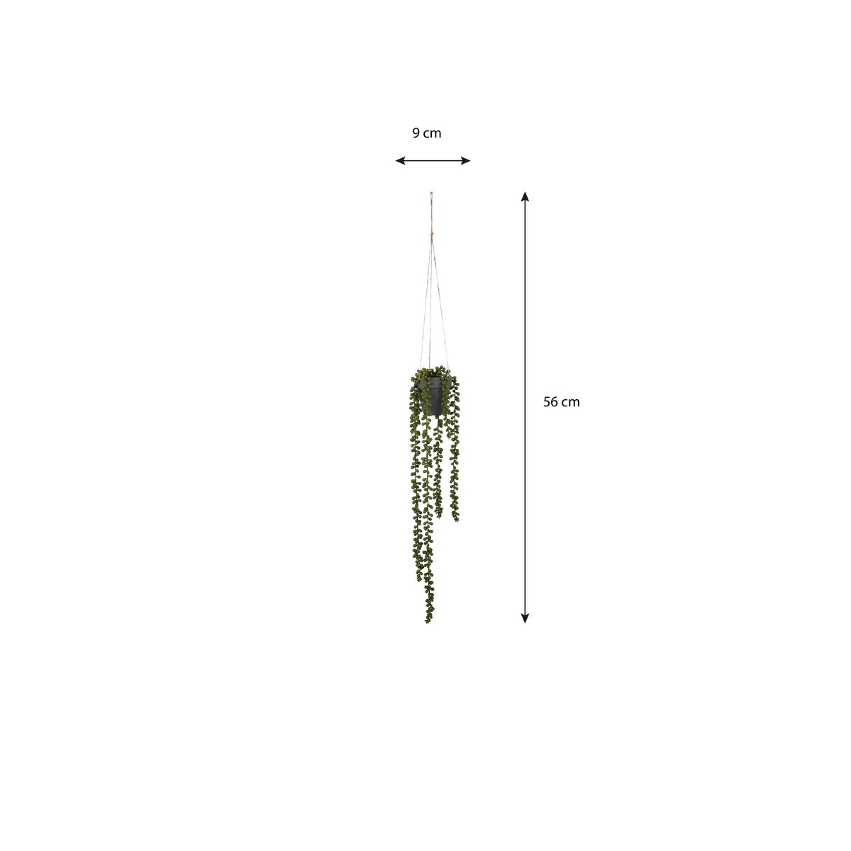Plante Artificielle Suspendue Senecio - H56 x Ø9 cm - Vert