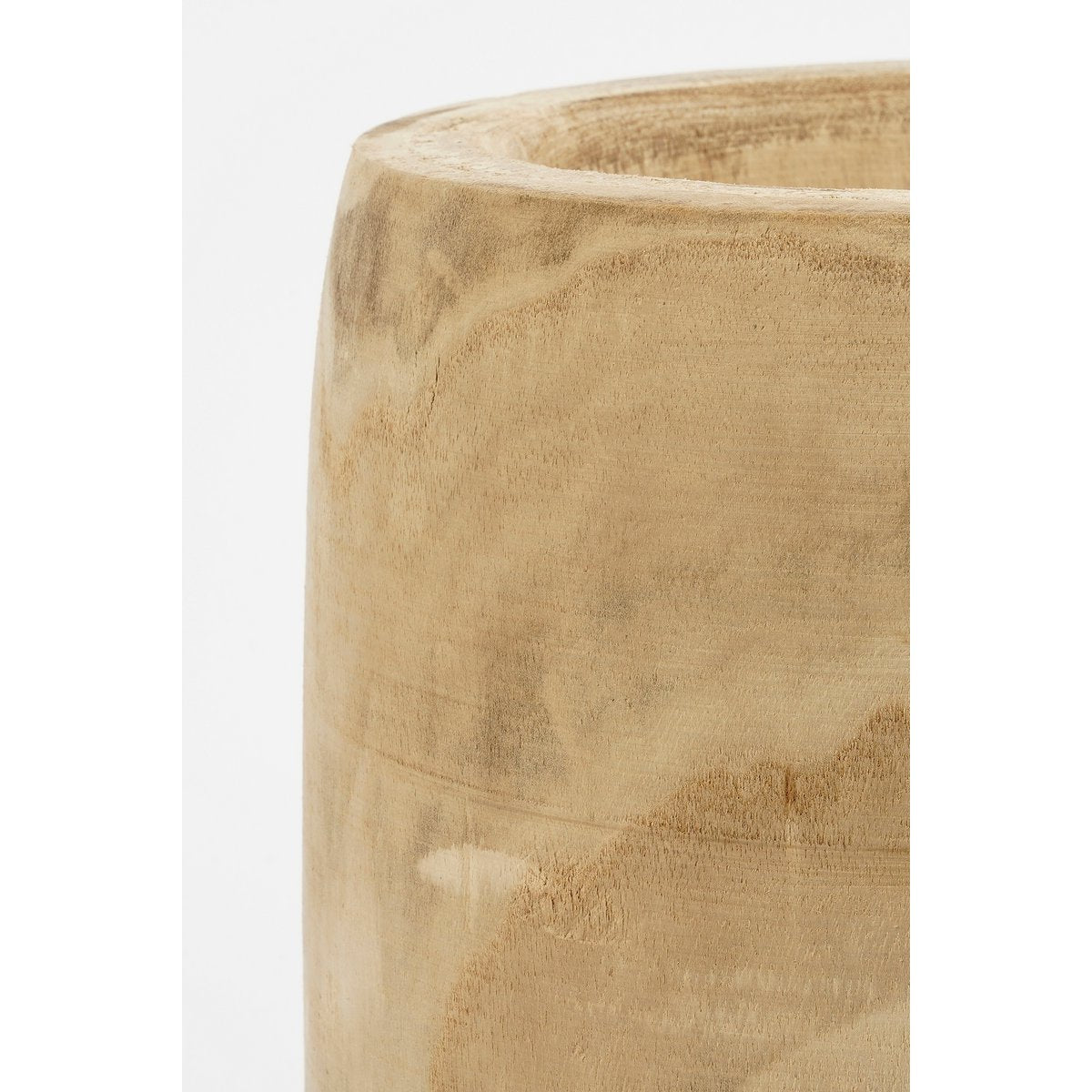 Pia Flowerpot - H24 X Ø24 cm - Paulowniahout - brun clair