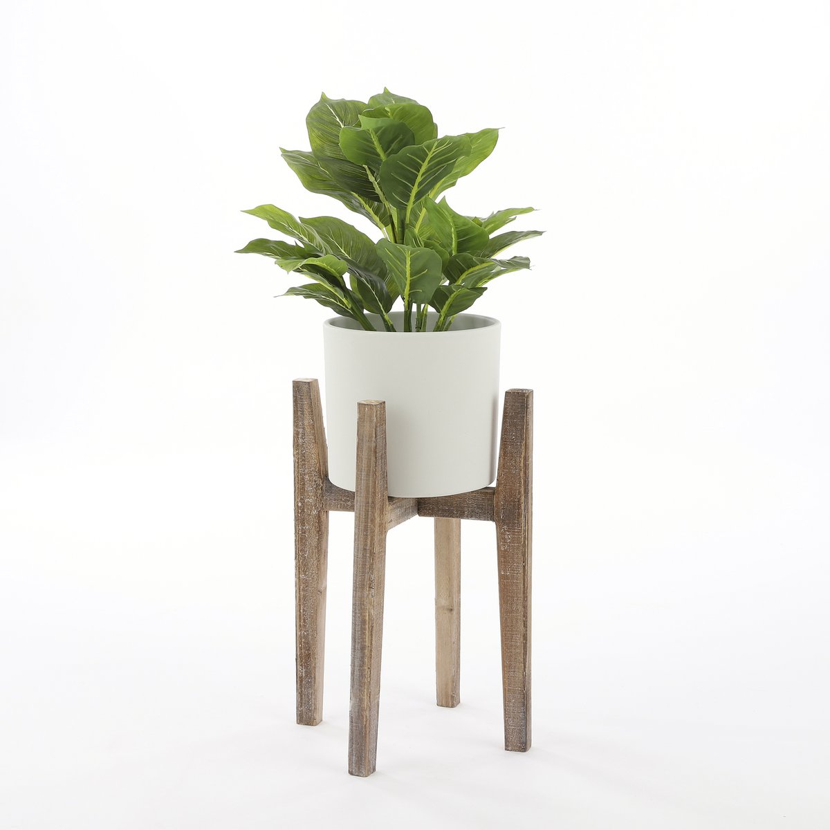 Plante Artificielle à Feuilles Persistantes en Pot de Fleur Stan - H49 x Ø40 cm - Vert