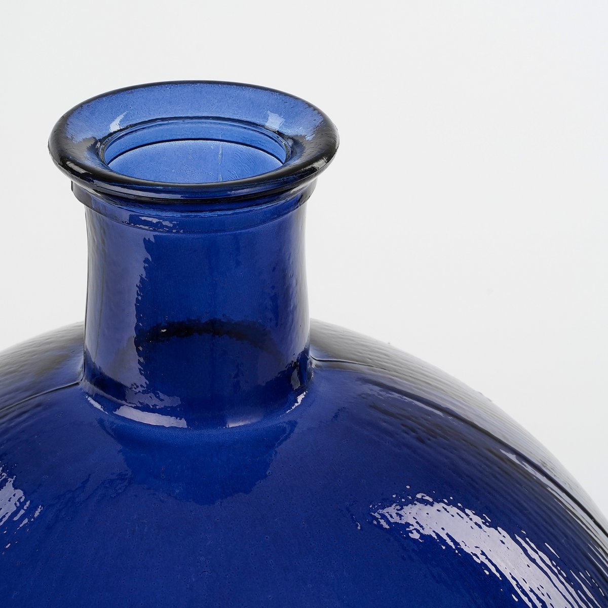 Vase Bouteille Firenza - H42 x Ø34 cm - Verre recyclé - Bleu Foncé
