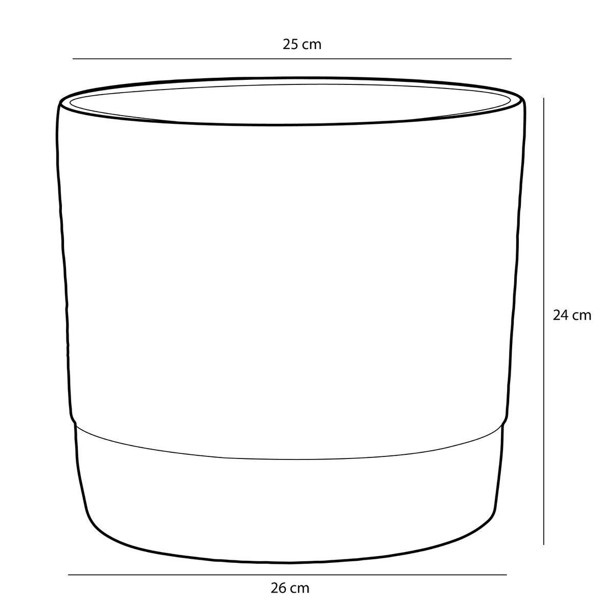Olof Flowerpot - H24 X Ø26 cm - Terracotta - Bleu foncé
