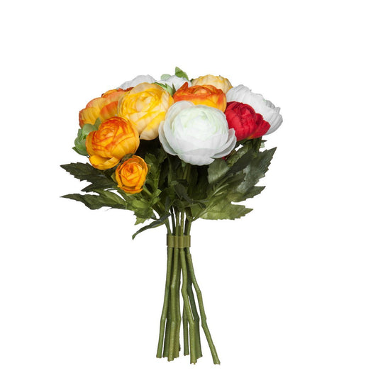 Bouquet de Fleurs Artificielles Renoncules - H22 x Ø19 cm - Orange