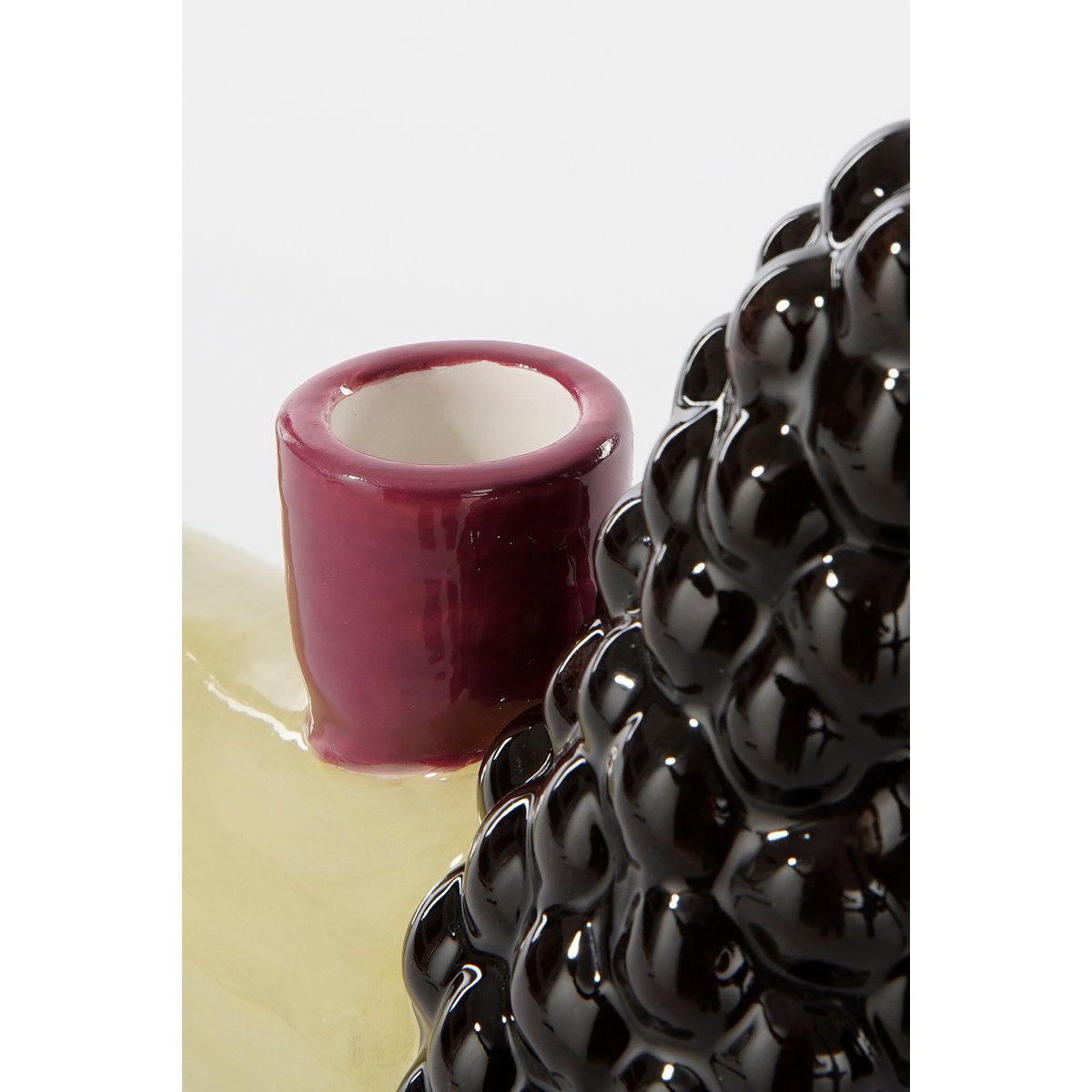 Bougeoir Chien - L24 x L11 x H29 cm - Céramique - Jaune clair