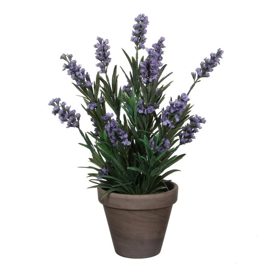Plante de Lavande Artificielle en Pot de Fleur Stan - H33 x Ø20 cm - Bleu